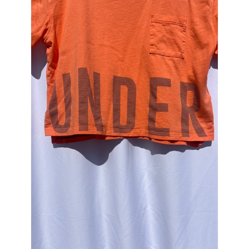 Under Armour HeatGear Orange Cropped Pocket T-Shirt Girls Youth Medium Graphic - Picture 9 of 15